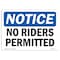 Signmission OSHA Notice, 3.5" Height, No Riders Permitted Sign, 5" X 3.5", Landscape OS-NS-D-35-L-14779 - alternate 1